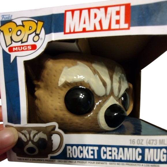 New! NIB Marvel Pop Rocket Raccoon Ceramic Mug Guardians Of Galaxy 16oz - Picture 2 of 5